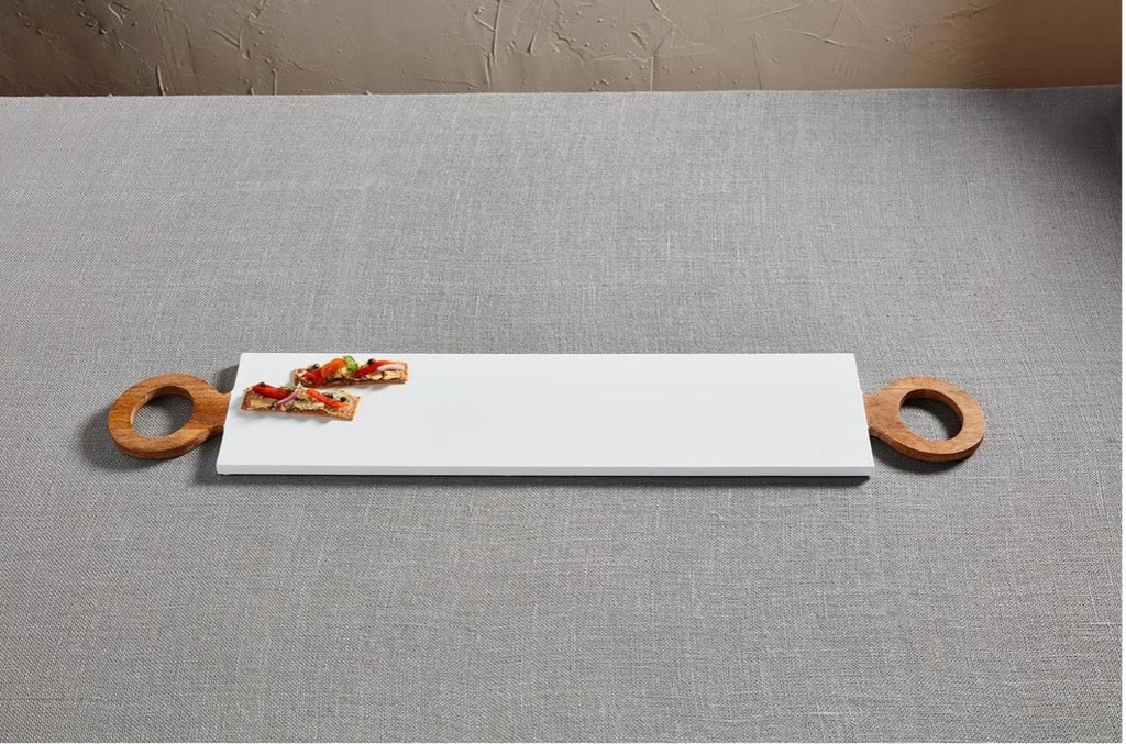 White Ring Handle Long Serving Board