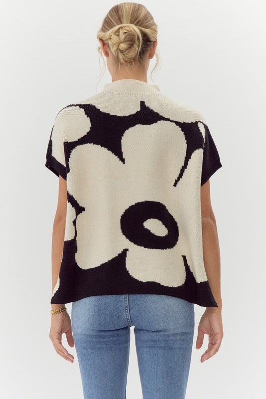 Big flower print dolman sweater