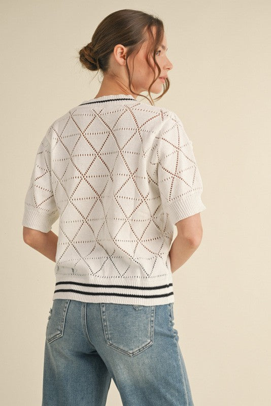 Crocheted Roses Knit top