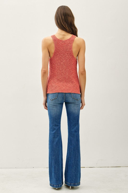 Lightweight Knit racerback v-neck tank