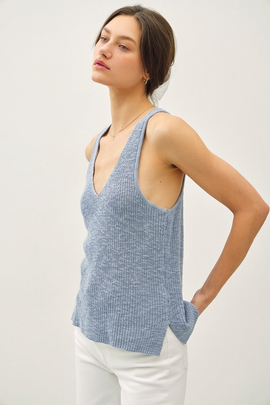 Lightweight Knit racerback v-neck tank