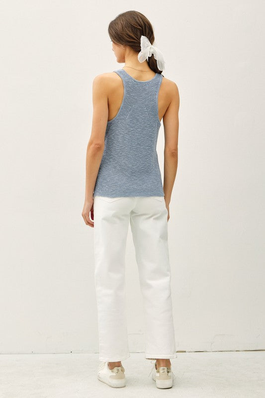 Lightweight Knit racerback v-neck tank