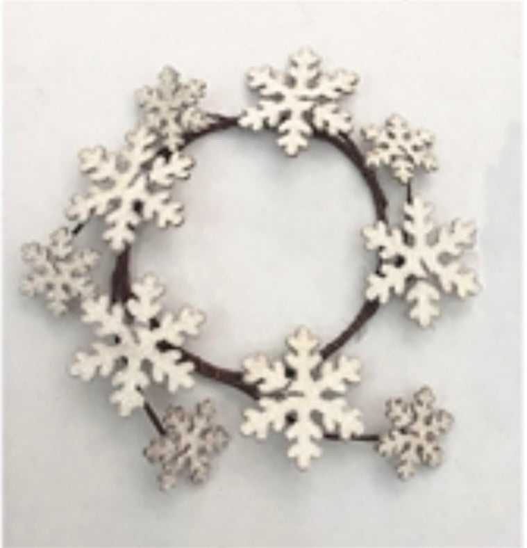 Wooden Snowflake Candle Ring