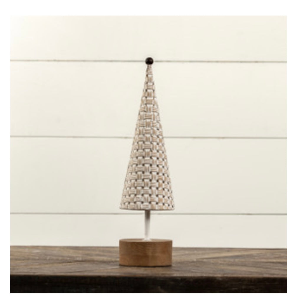 15" Tin Tree w/ Wood Base