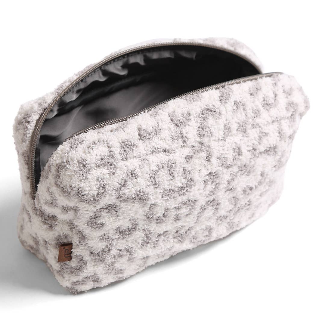 Large Leopard Print Luxury Soft Travel Pouch