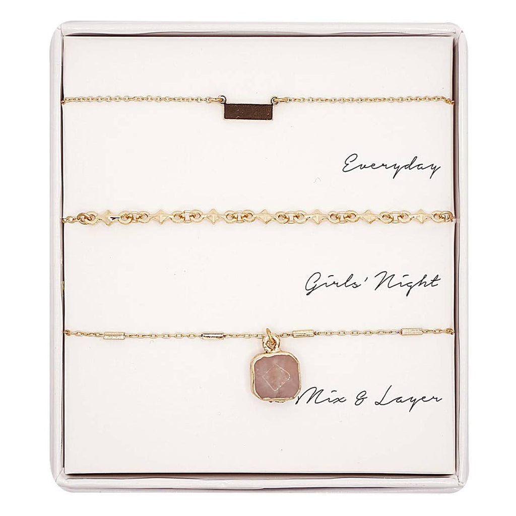 3PC Assorted Layering Pendant Necklace Gift Set
