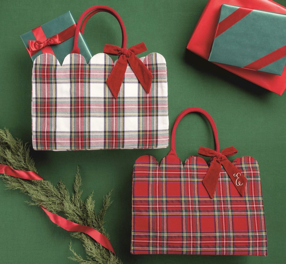 Tartan Plaid Scallop Tote