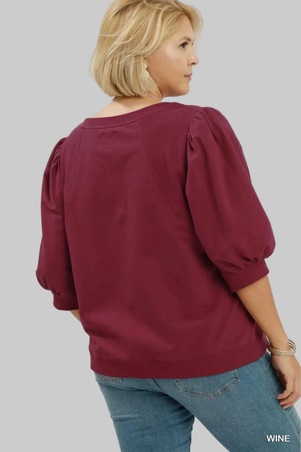 Curvy Puff Sleeve Sweatshirt