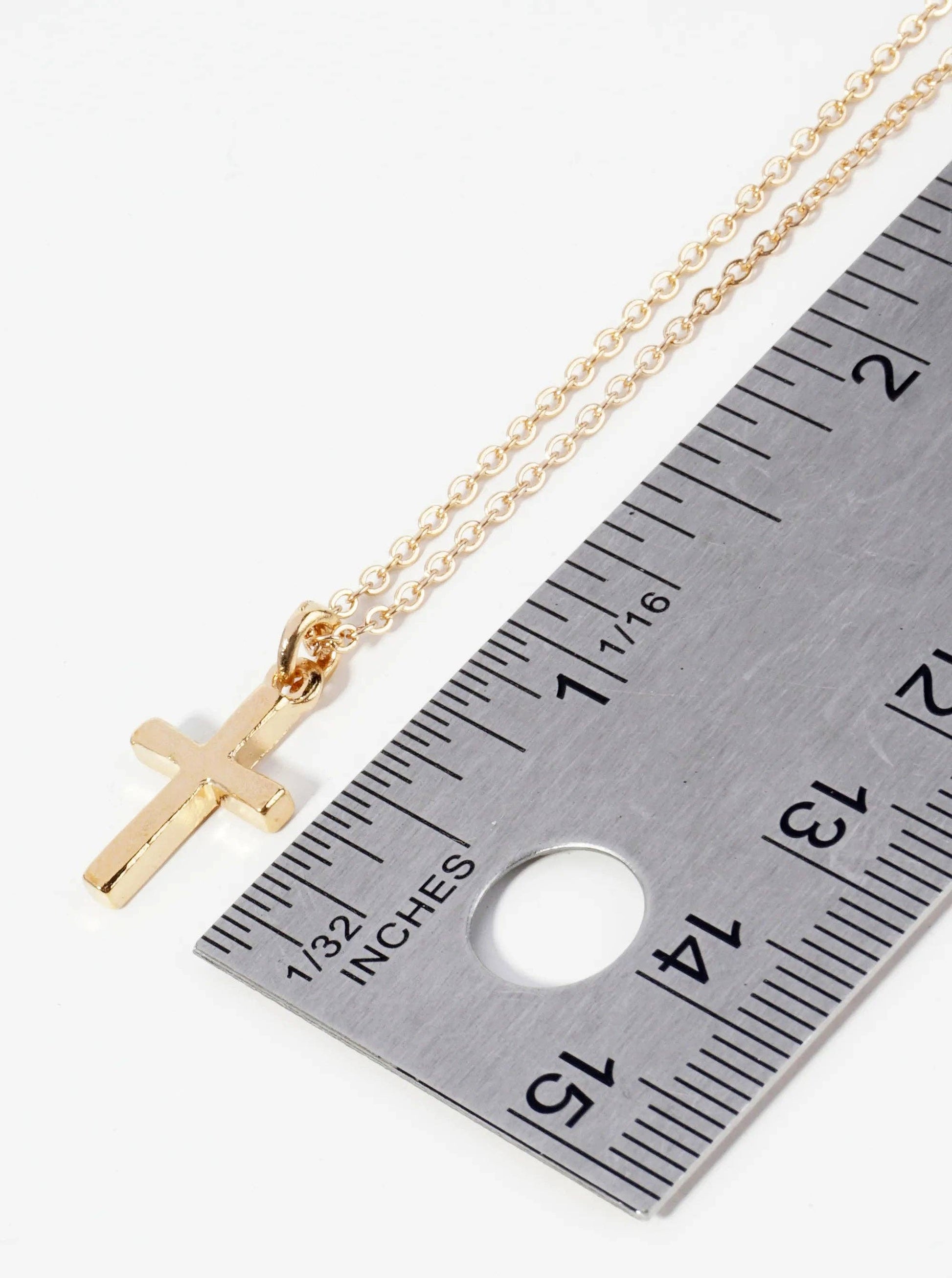 Metal Dainty Cross Pendant Necklace