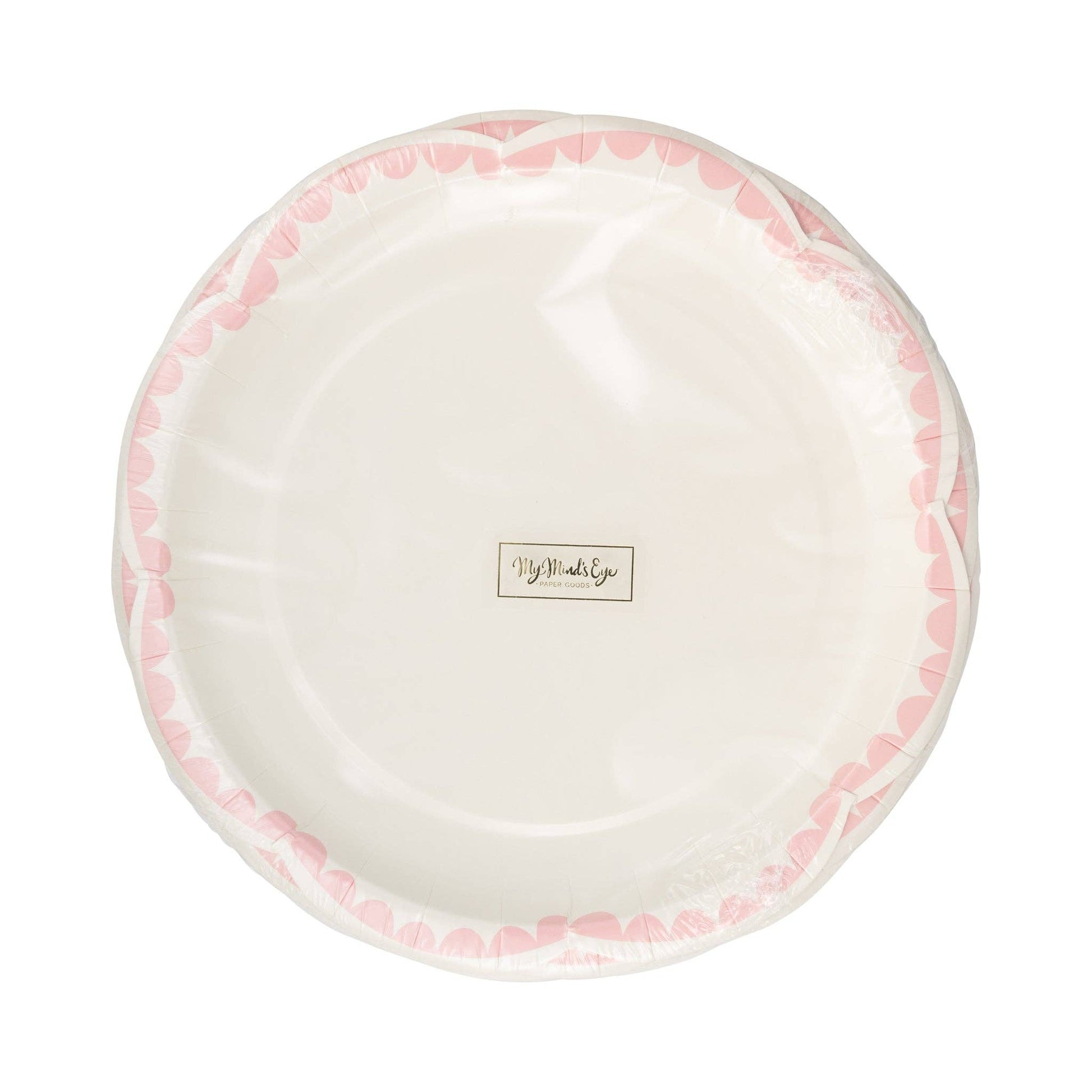 8" Pink Scallop Dessert Plate