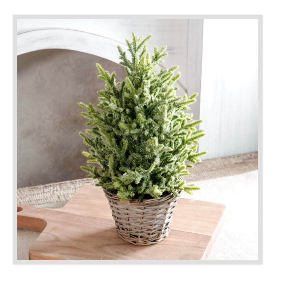 16" GLITTER TOPIARY IN BASKET