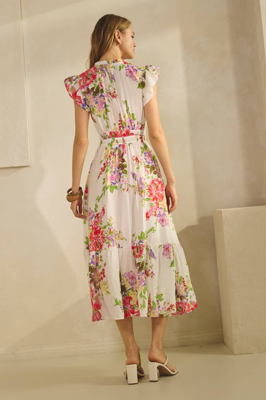 Curvy Floral Print Midi Dress