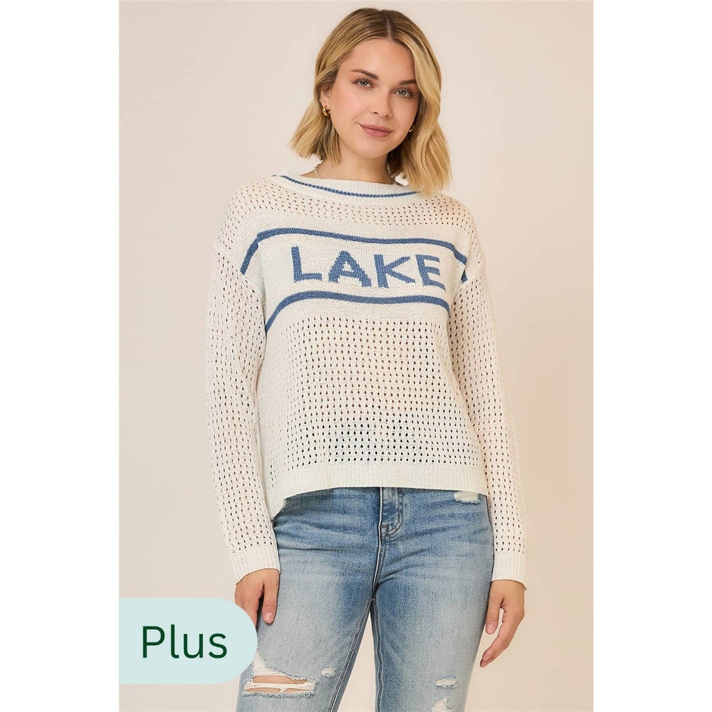 Curvy Open Light Knit LAKE Pullover Sweater
