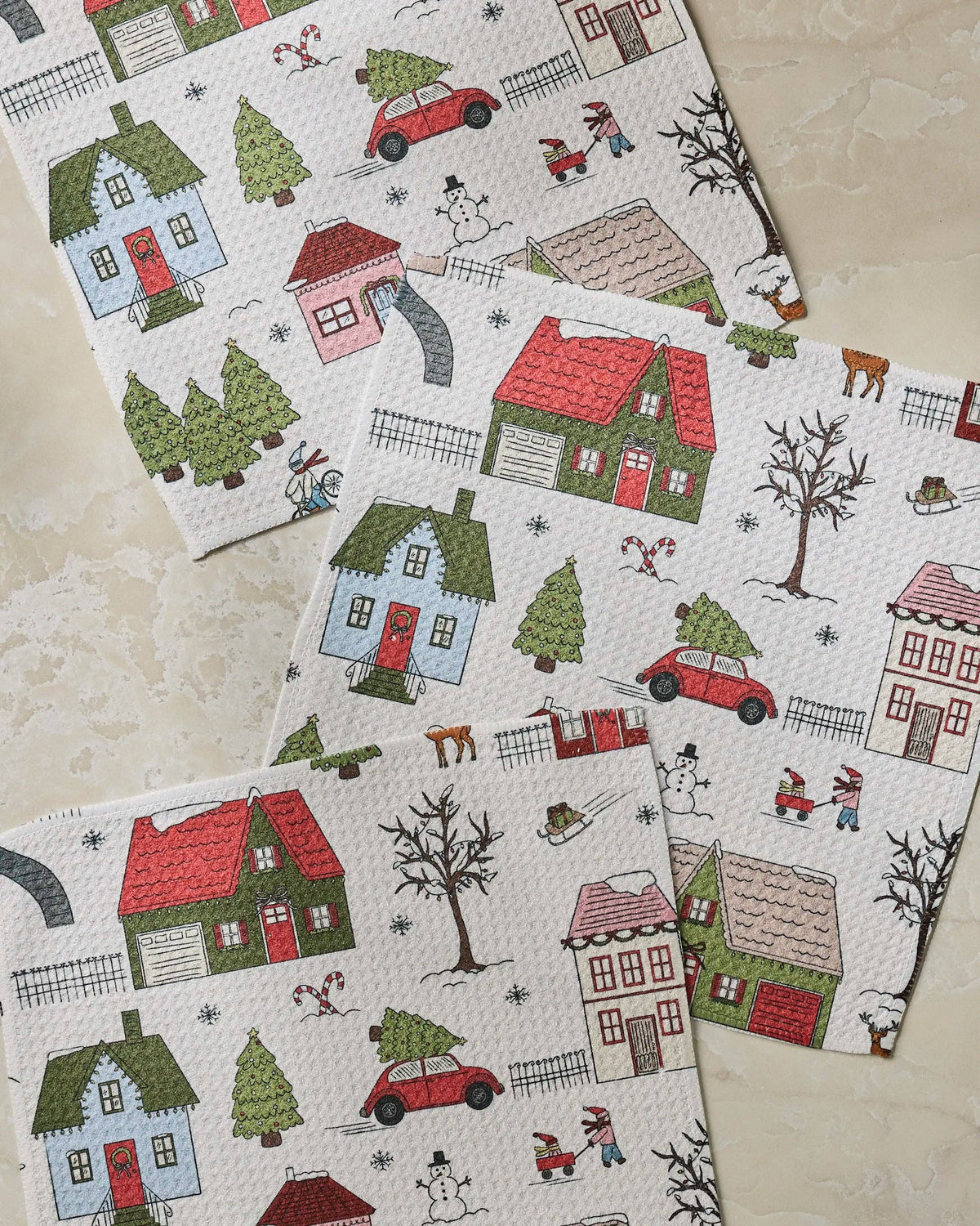 Winter Village Dishcloth Set