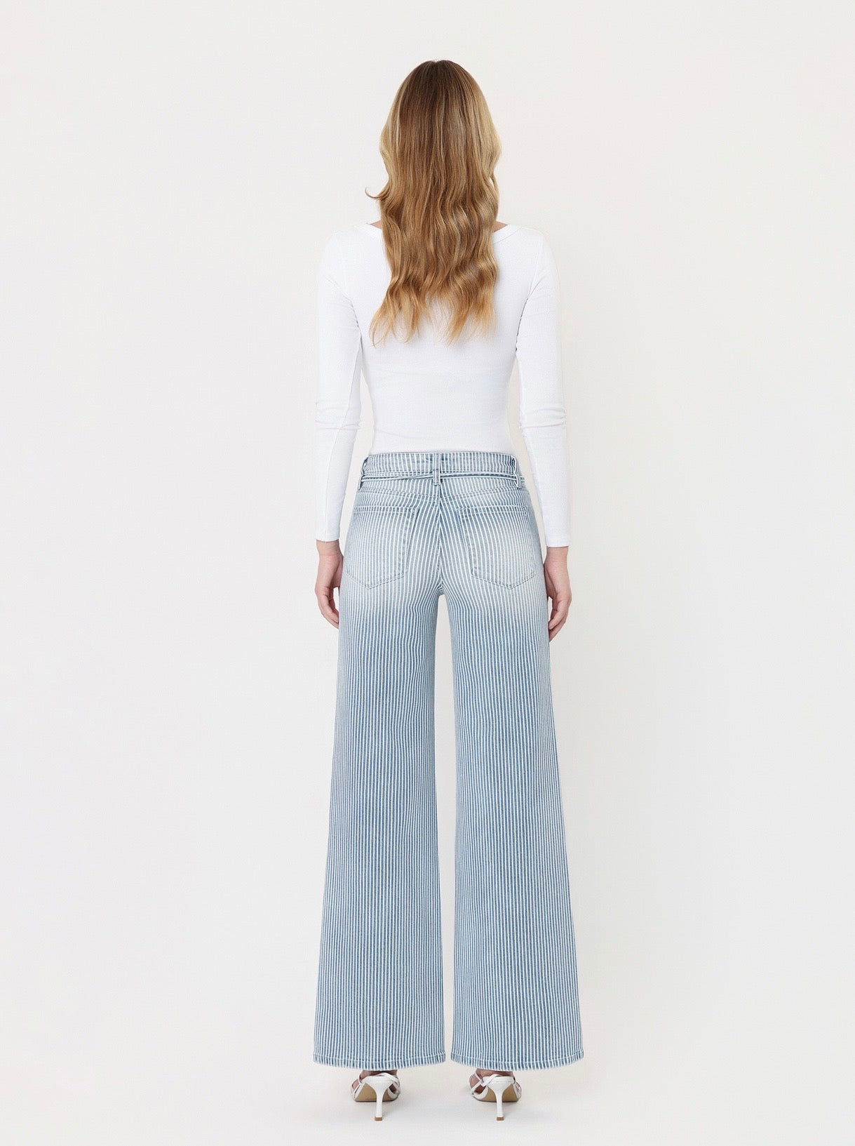 Vervet Stripe Drawstring Waistband Jeans