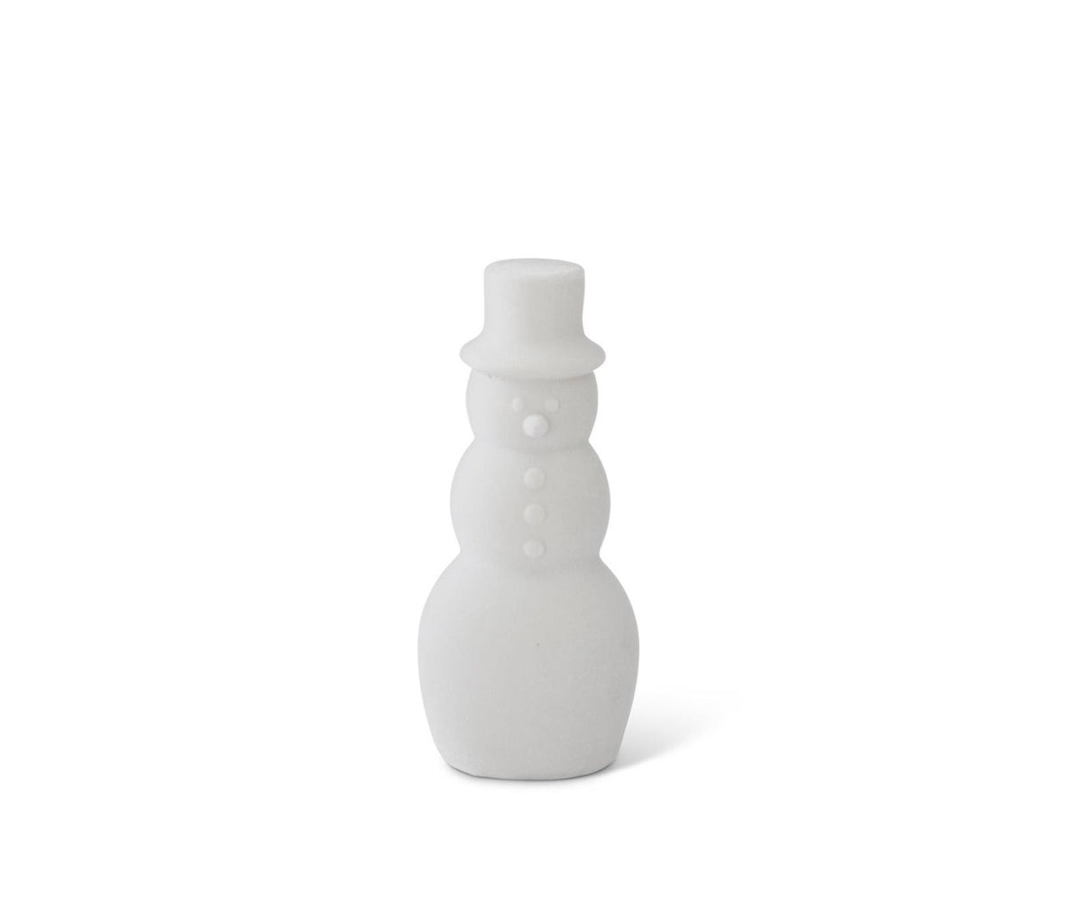 7.25" White Flocked Snowman
