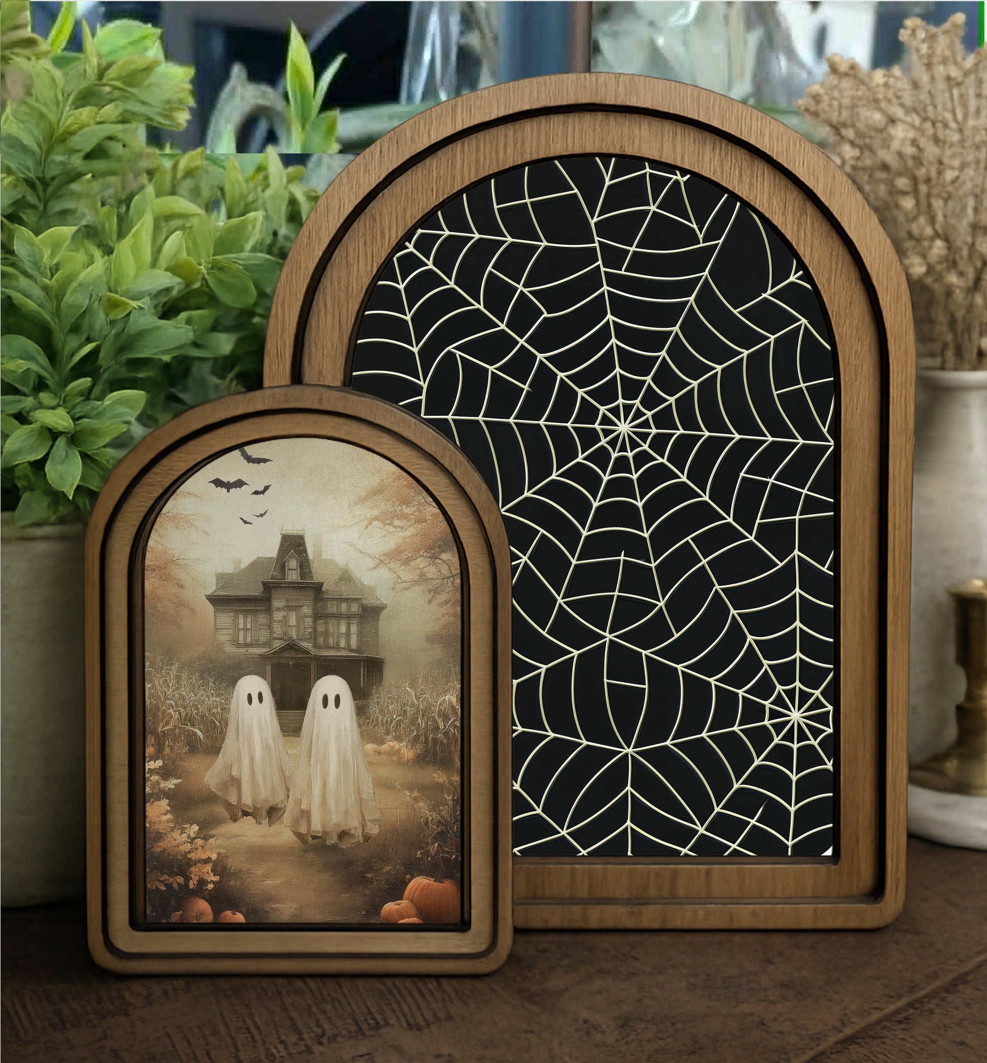 Layered Set Mansion Ghosts Canvas Art Set