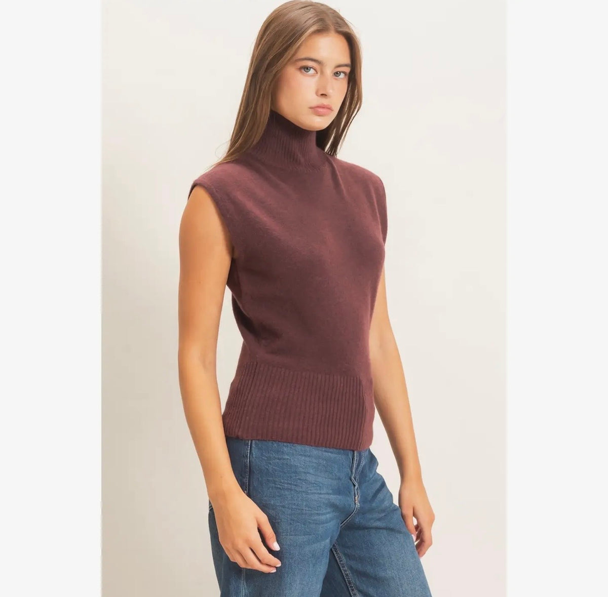 Mock Neck Sweater Tank