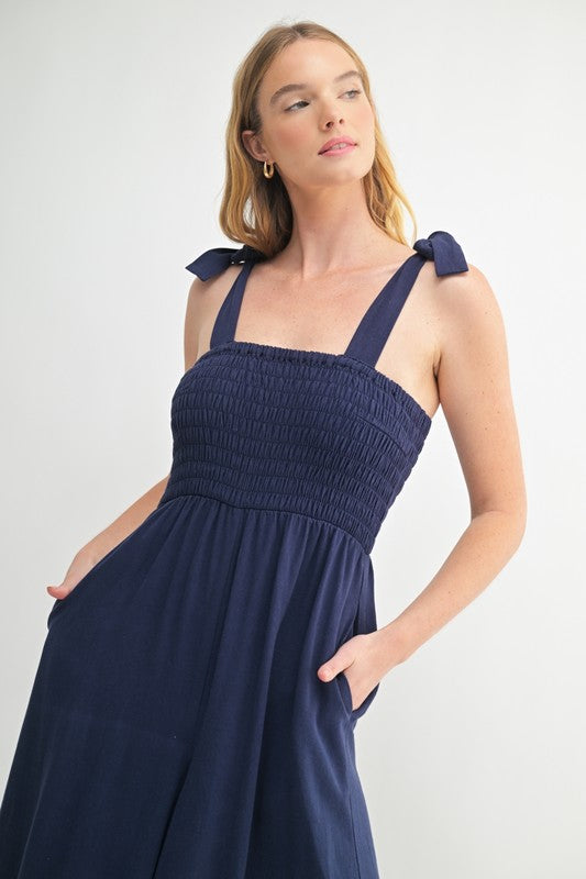 Smocking detail romper