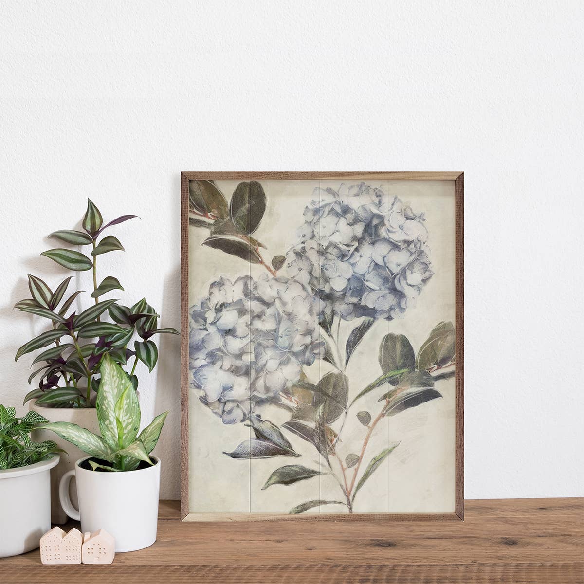 Twilight Hydrangea 3 Wooden Sign 8x10