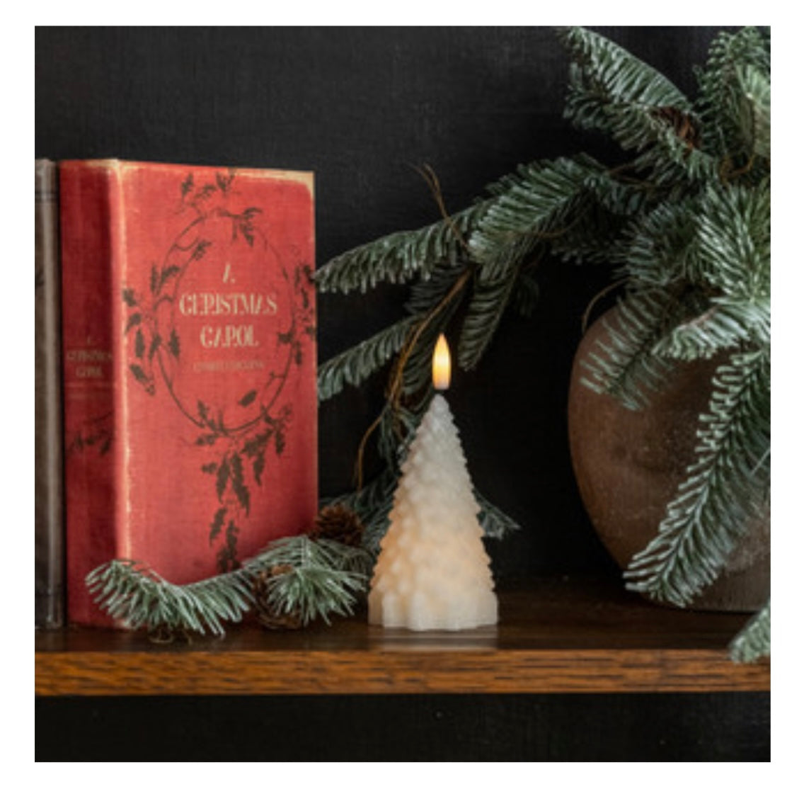 5.5" Cream Fir Tree LED Candle
