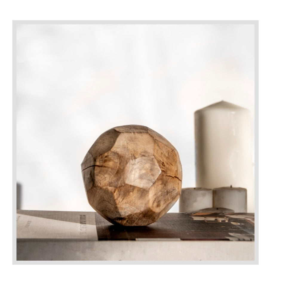 4" Carved Wood Ball