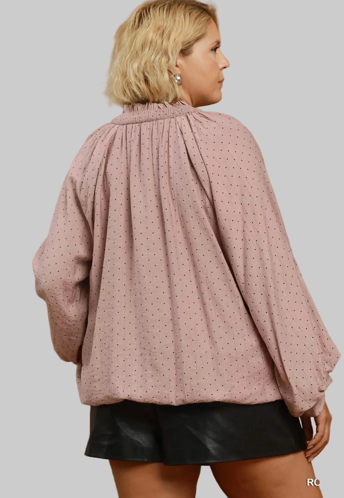 Curvy Polka Dot Rose Blouse