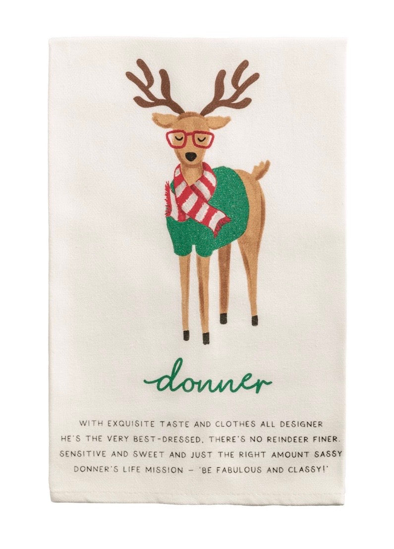 Reindeer Poem Tea Towel
