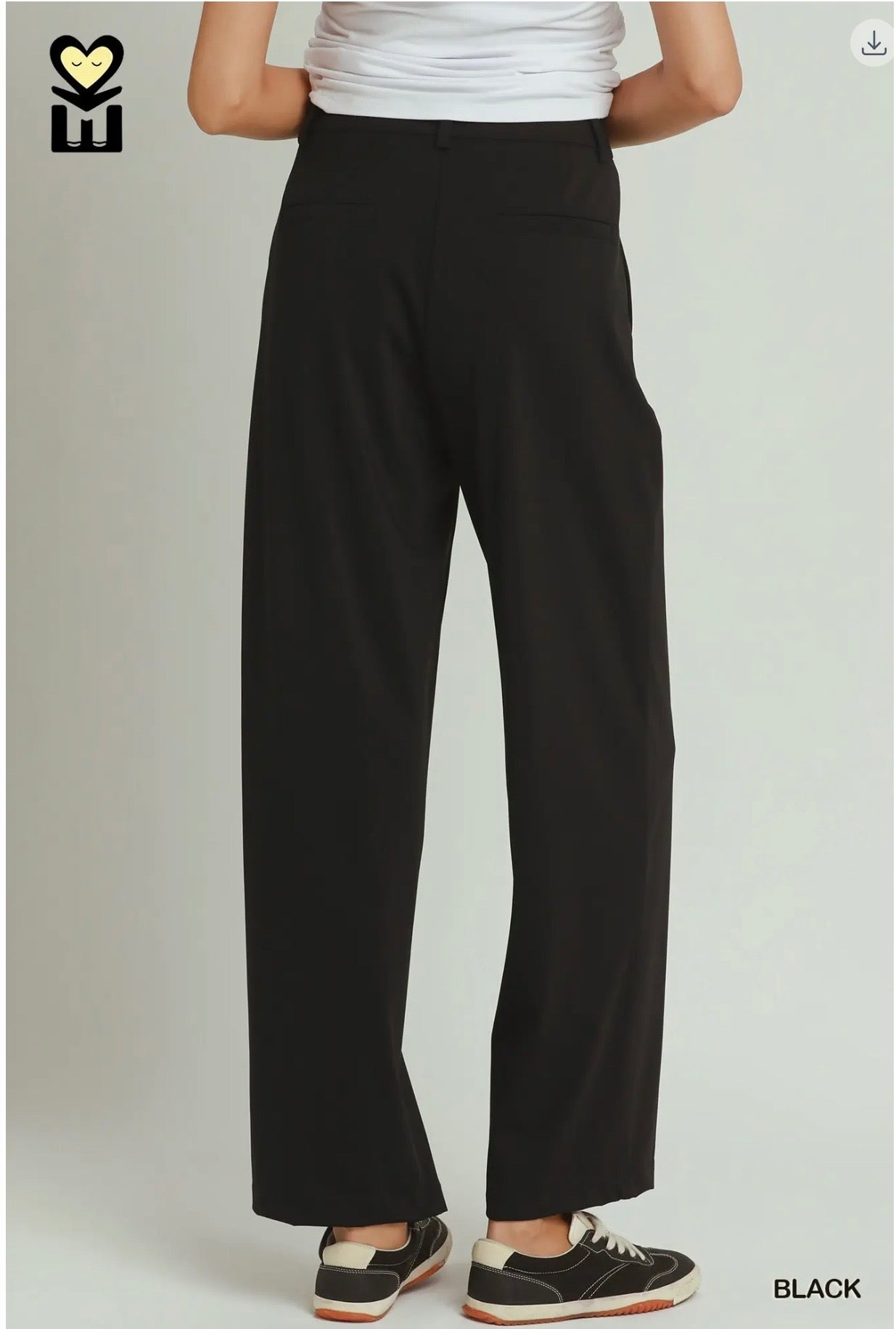 Elastic Waist Pleated Wide Leg Butter Soft Dress Pant