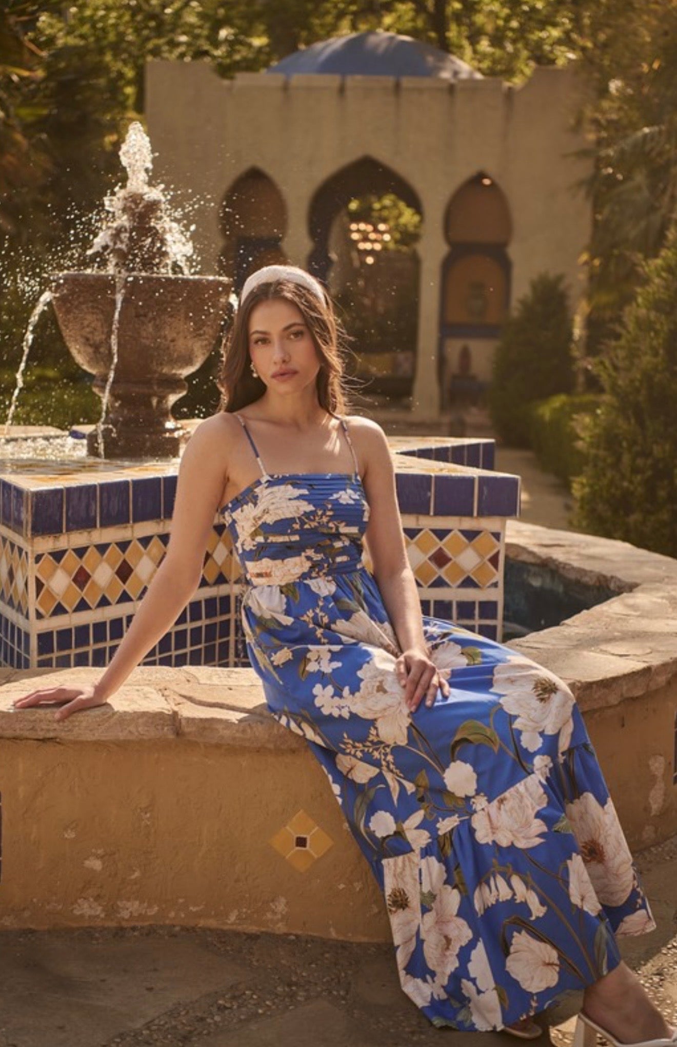 Floral Pleated Maxi Dress