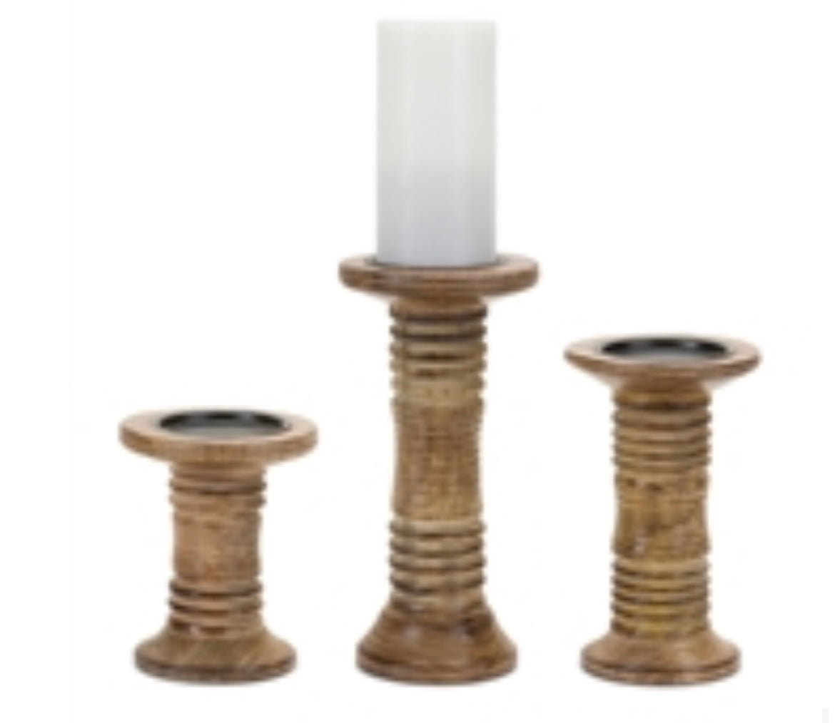 Wooden Spool Candle Holder SM