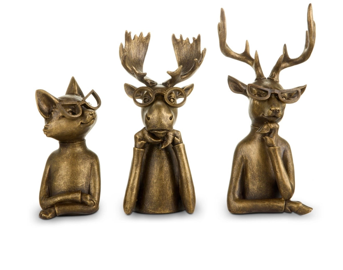 9.25" Gold Woodland Animals