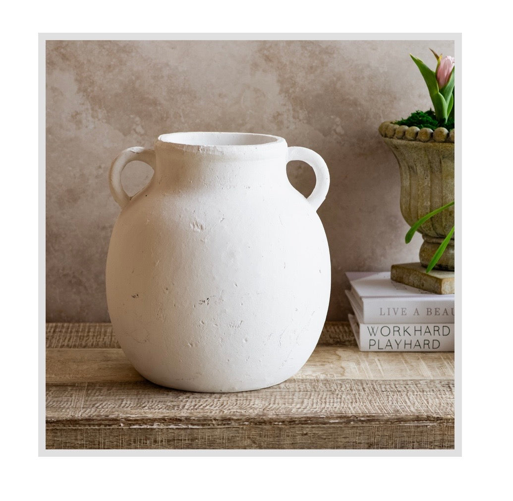 11.8" 2 Handle Jug Vase