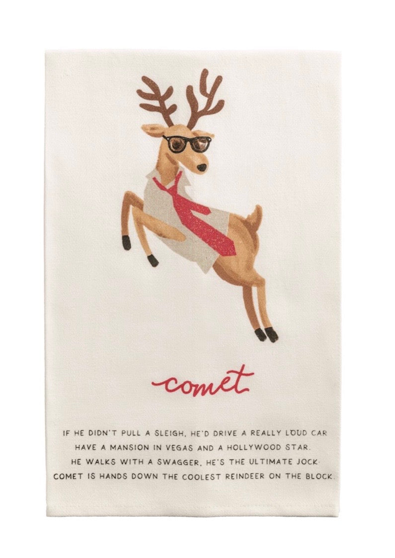 Reindeer Poem Tea Towel