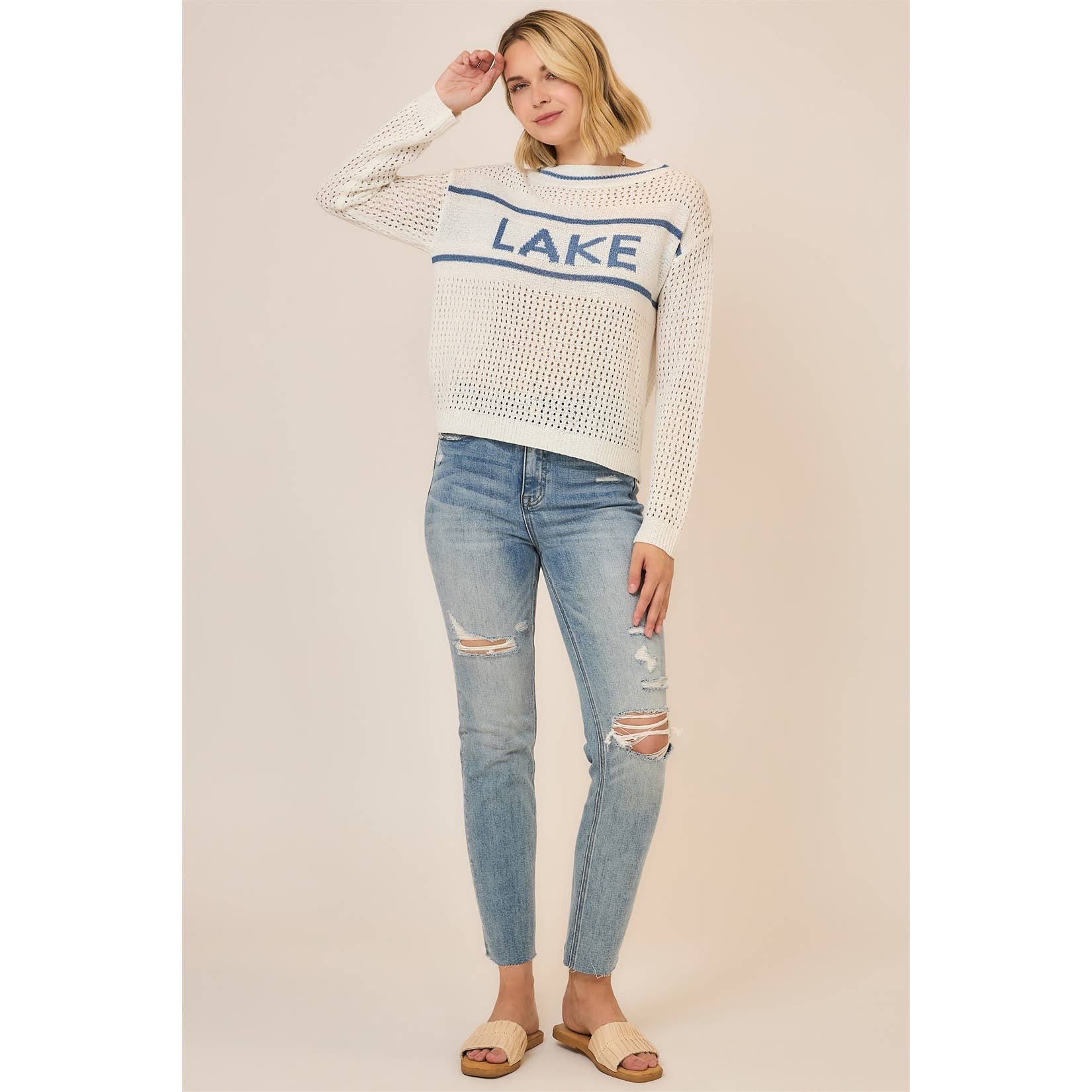 Open Light Knit LAKE Pullover Sweater