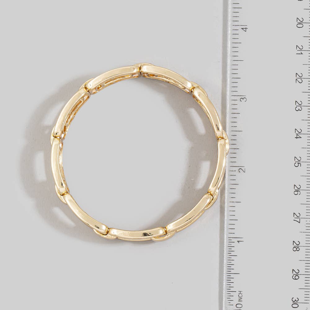 Chunky Square Open Link Stretch Bracelet