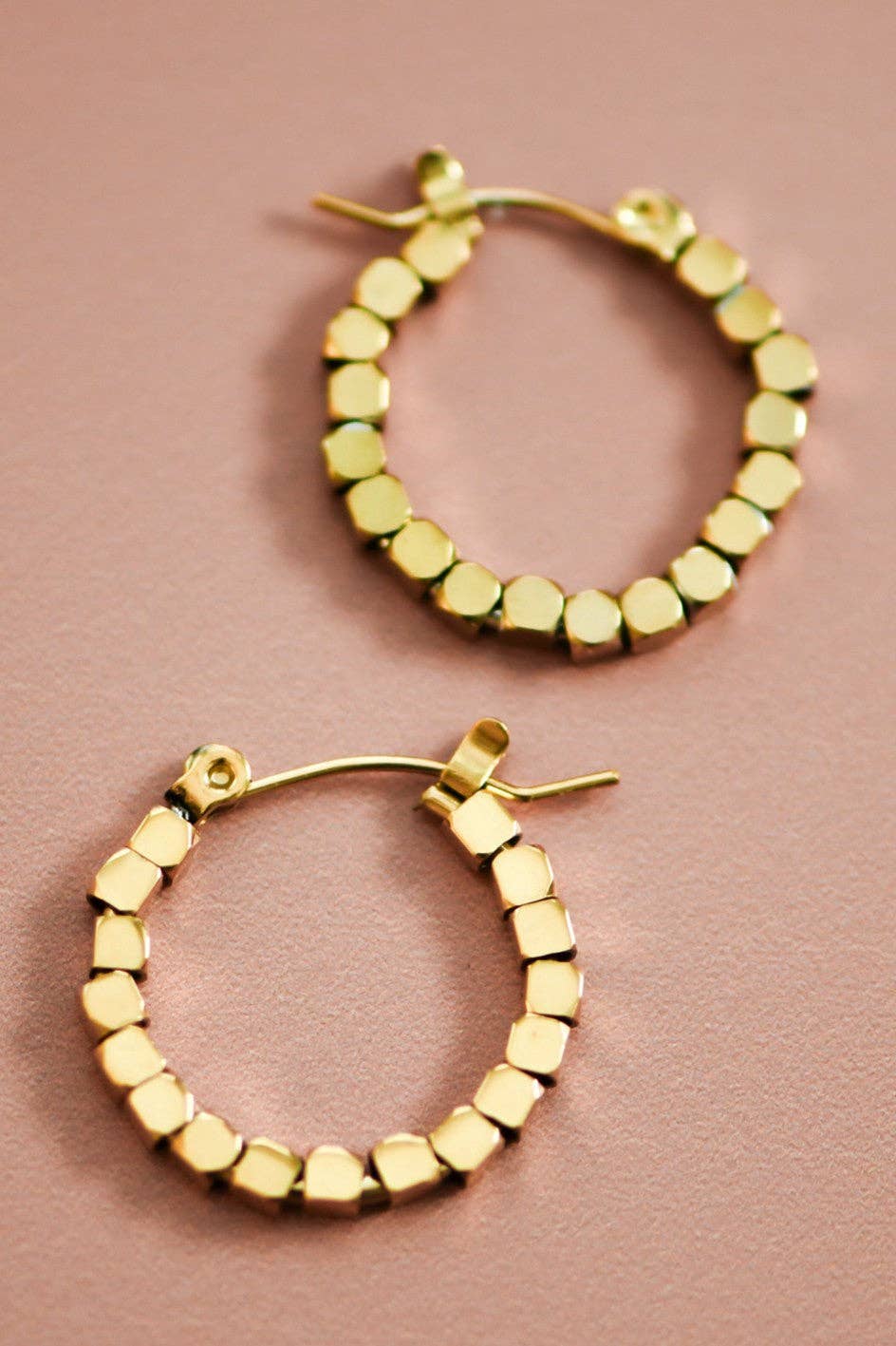 18K Gold Plated Waterproof Stainless Steel Hoop Earrings