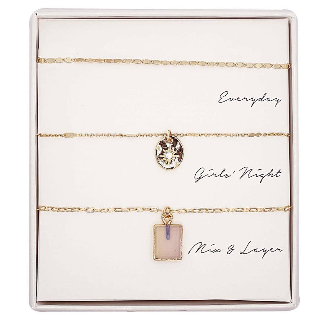 3PC Assorted Layering Pendant Necklace Gift Set