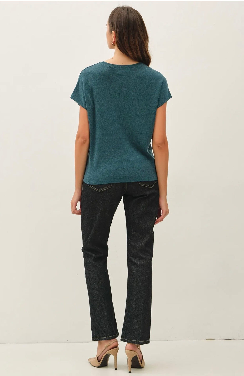 Curvy Ultrasoft Cap Sleeve Short Sleeve Sweater