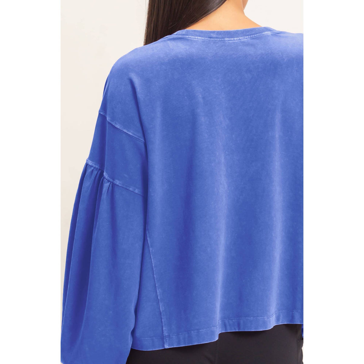 Mineral Wash Puff Long Sleeve Top