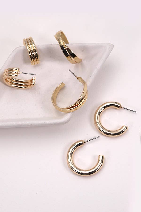 MULTI CLASSIC HOOP EARRINGS SET