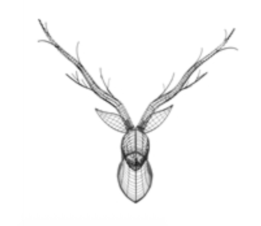 Large Metal Deer Head Wall Hanging