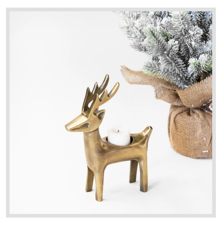 6.5" Reindeer Tea Light Holder