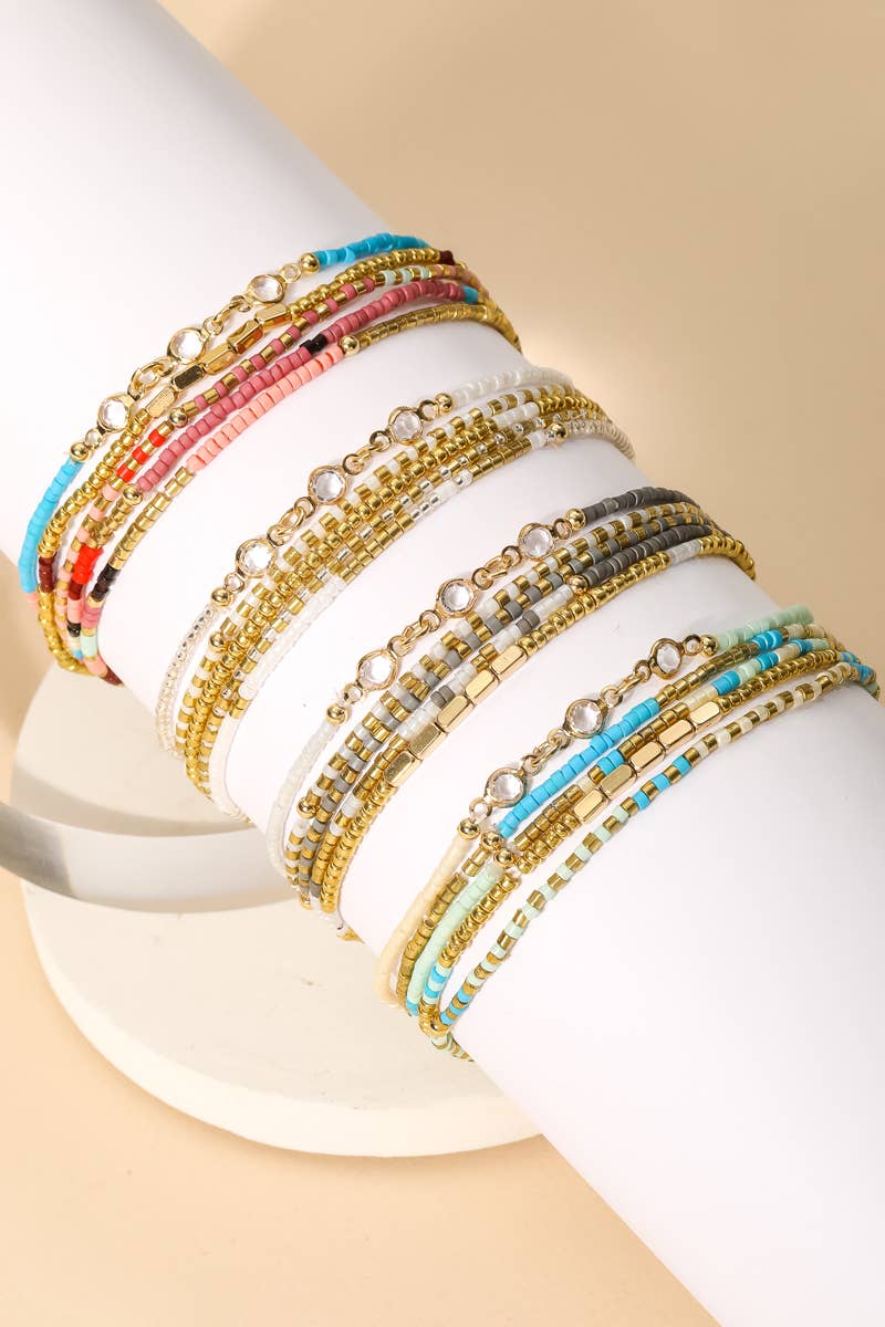 Dainty Assorted Bead Bracelet Set