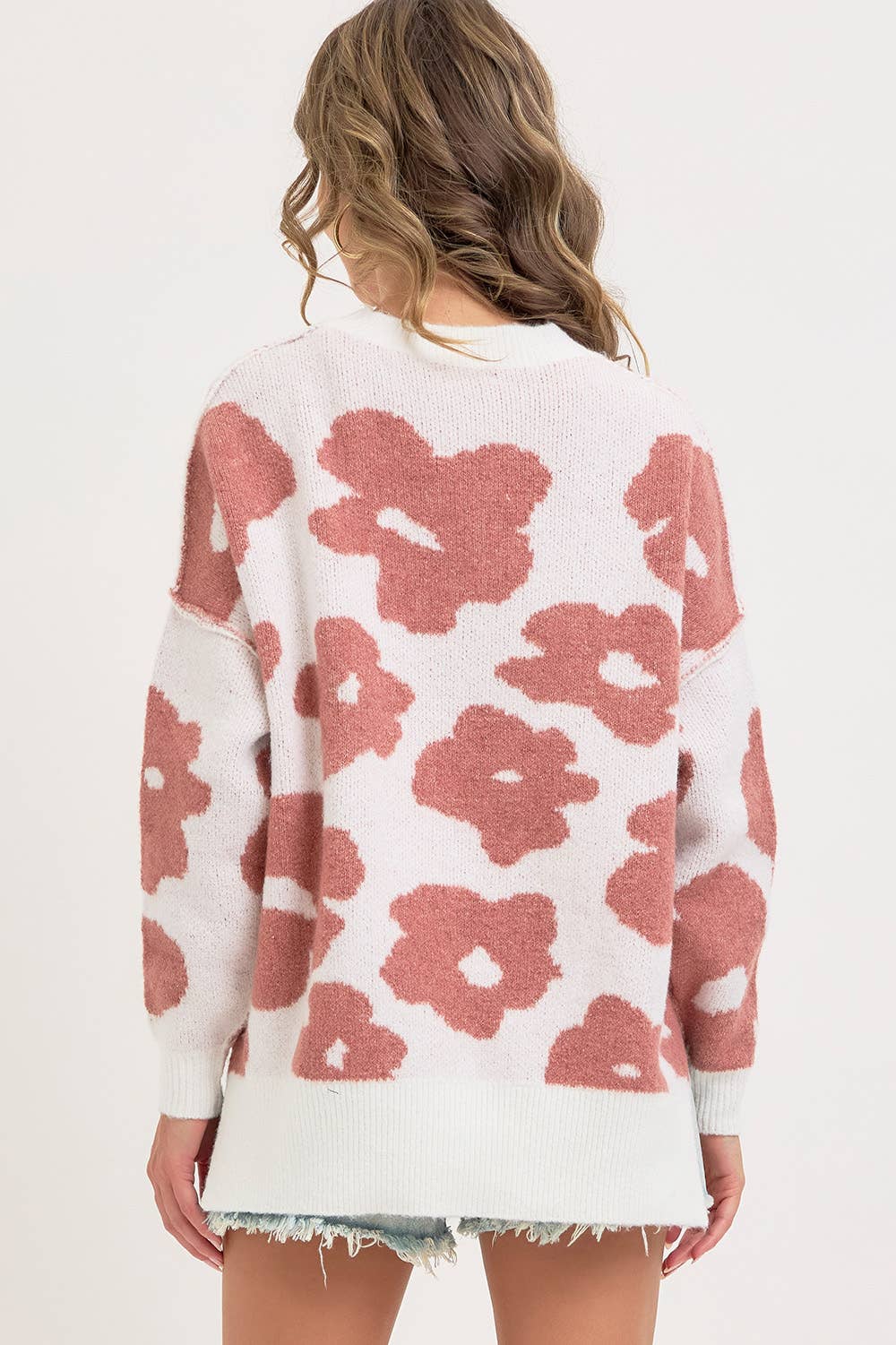FLORAL LOOSE FIT SWEATER