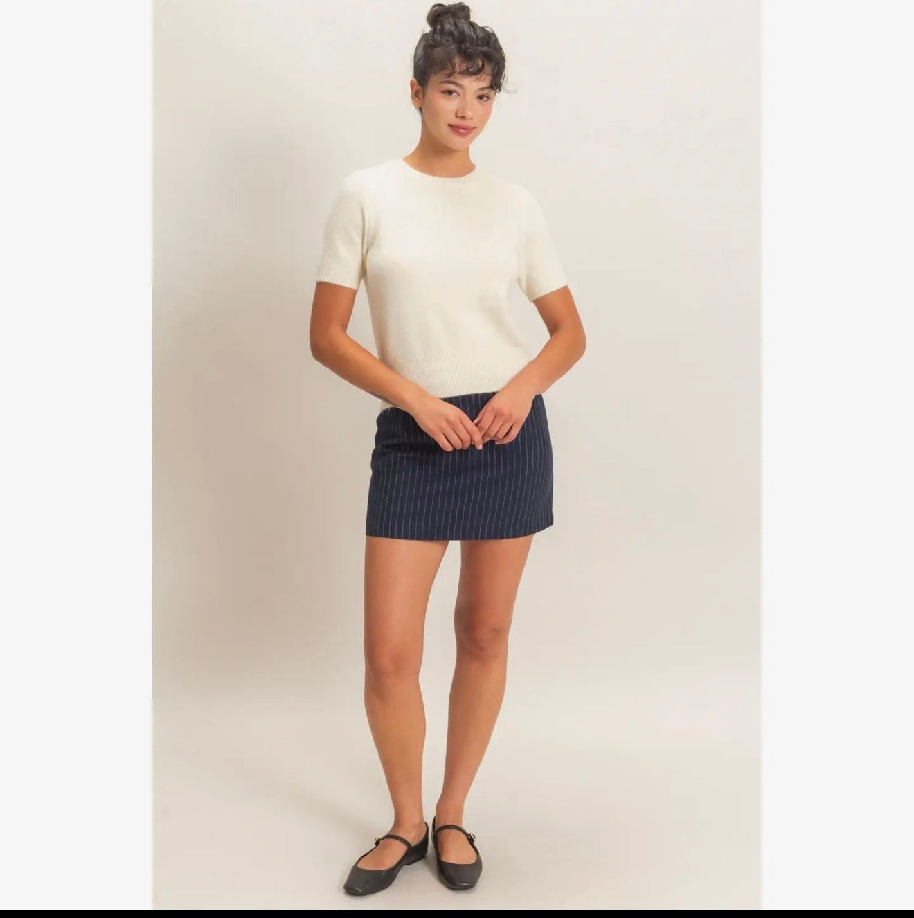 Short Sleeve Crew Neck Sweater