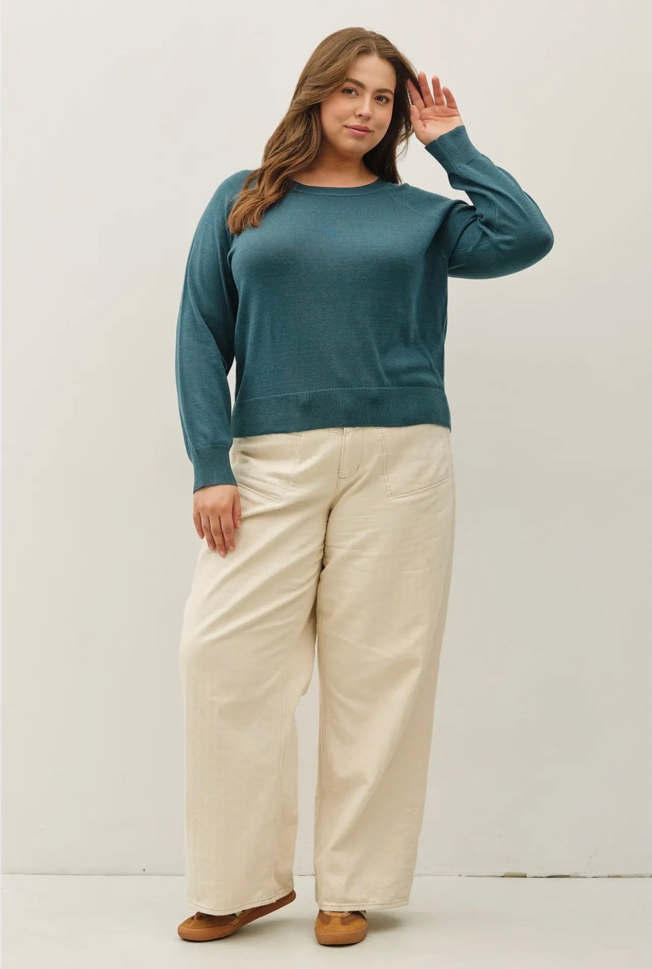 Curvy Easy Raglan Loose Fit Sweater