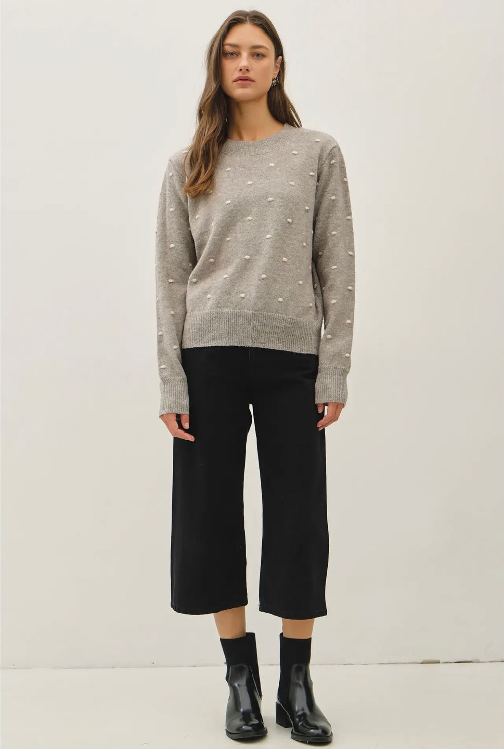 Cozy Dotted Knit Crewneck