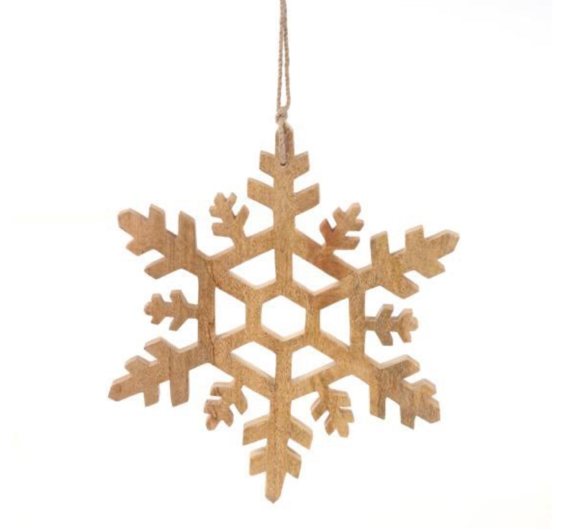 12" Mango Wood Snowflake