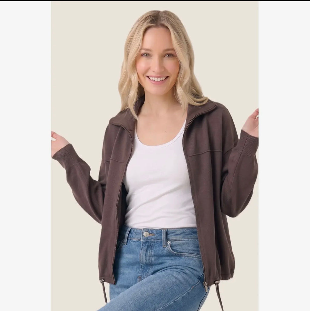 Zipper Front Sweater Jacket